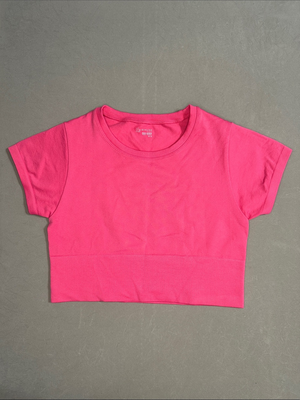 Bright Pink Cropped Crewneck Tee - Women